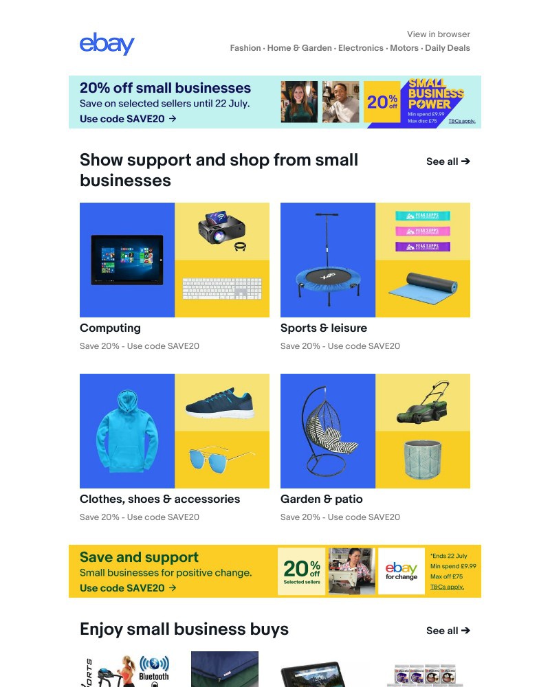 eBay - Celebrate small business power with 20% off 😍