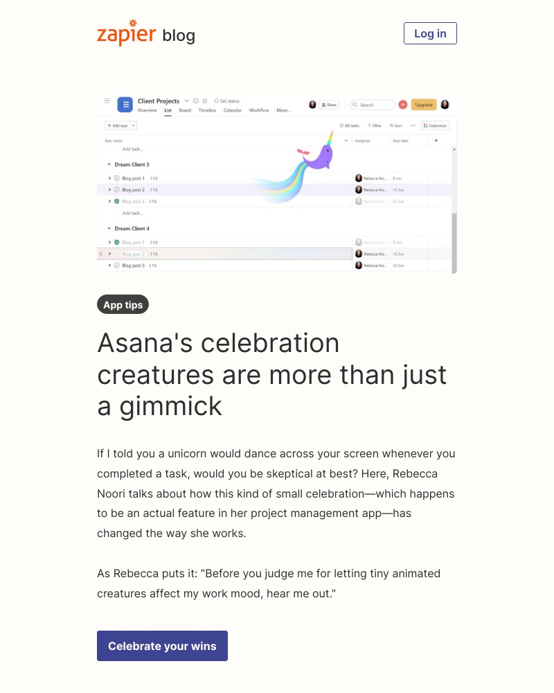 Zapier - Celebrate your wins