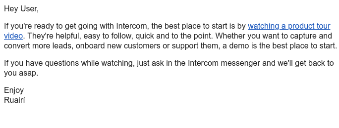 Accepting an invite on Intercom video screenshot