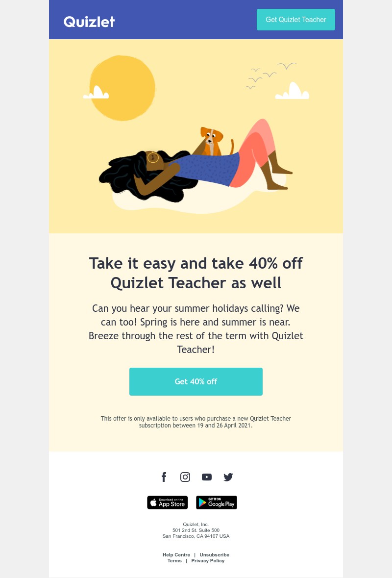 Quizlet - 40% off Quizlet Teacher to get you through the year ☀️️
