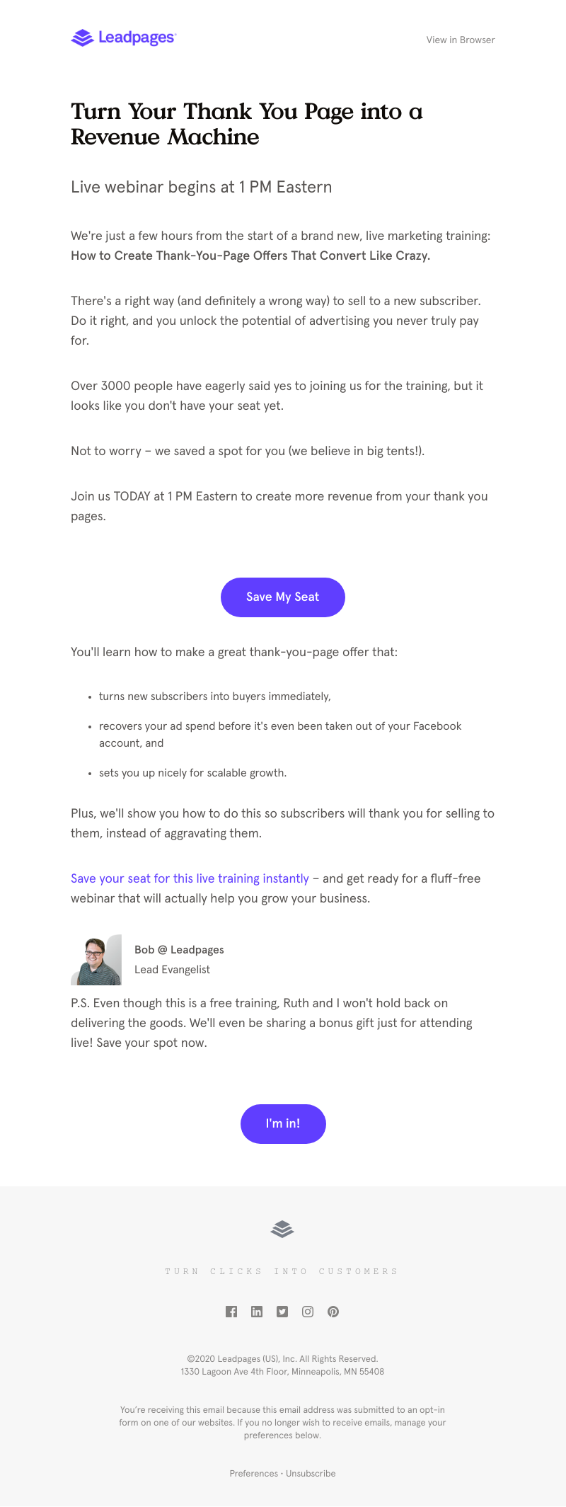 Leadpages - are you joining us today?