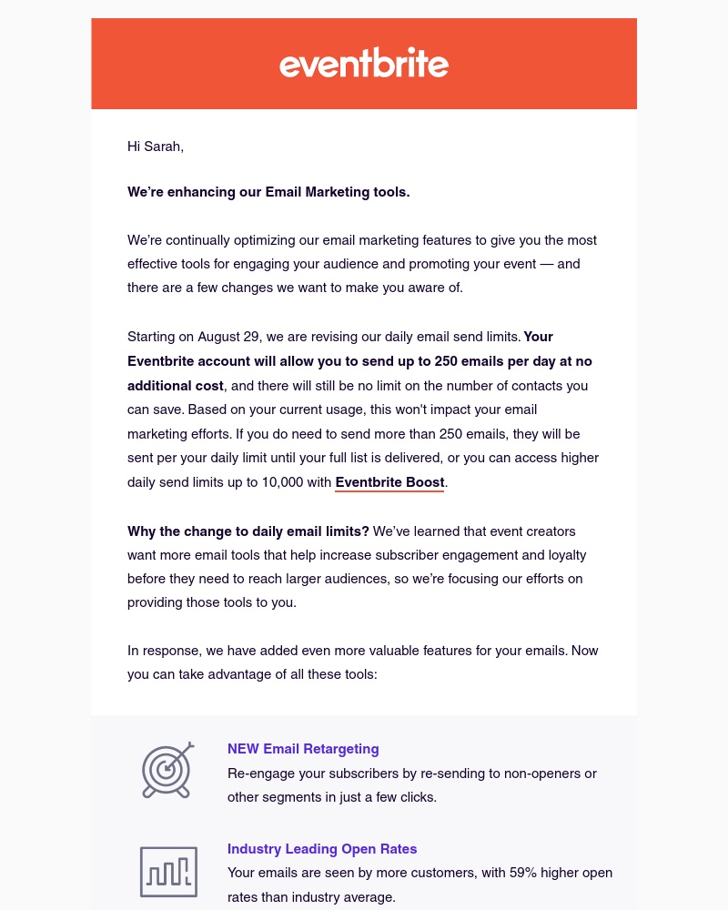 Eventbrite - Changes to our Email Marketing Tools
