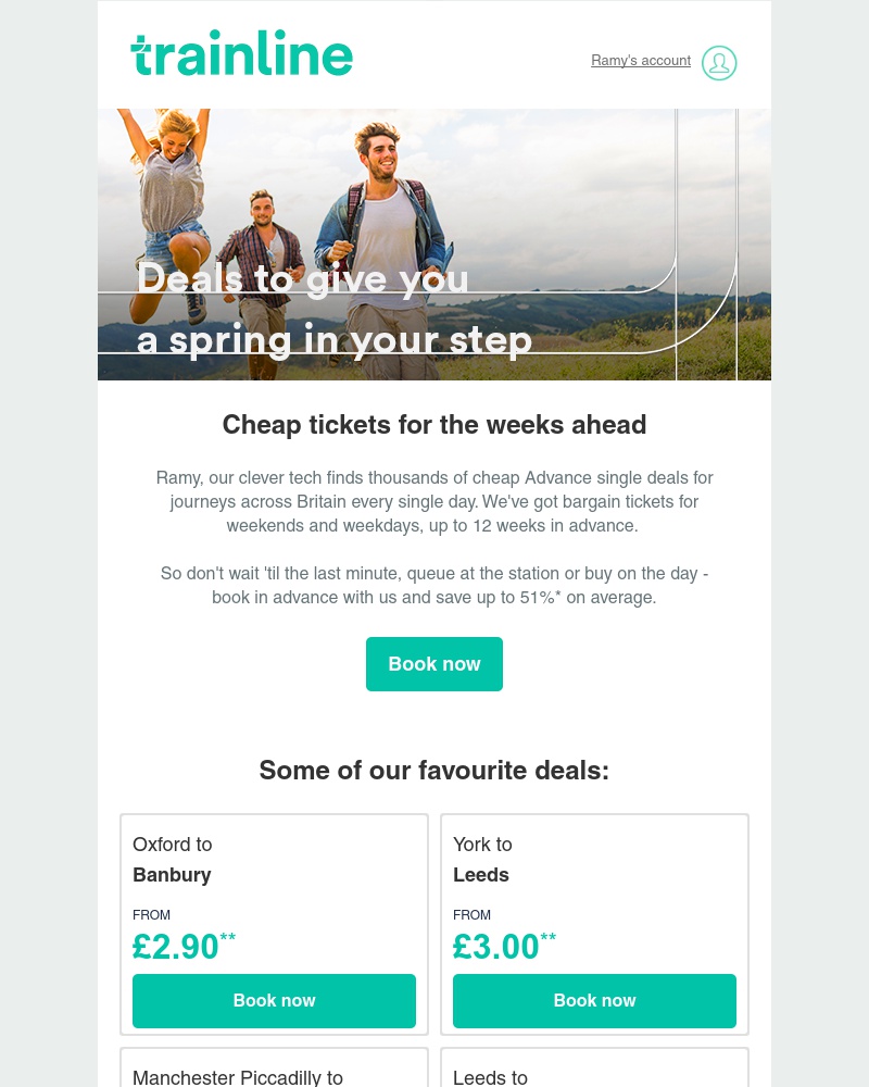 Trainline - Cheap tickets from Oxford and more - now on sale