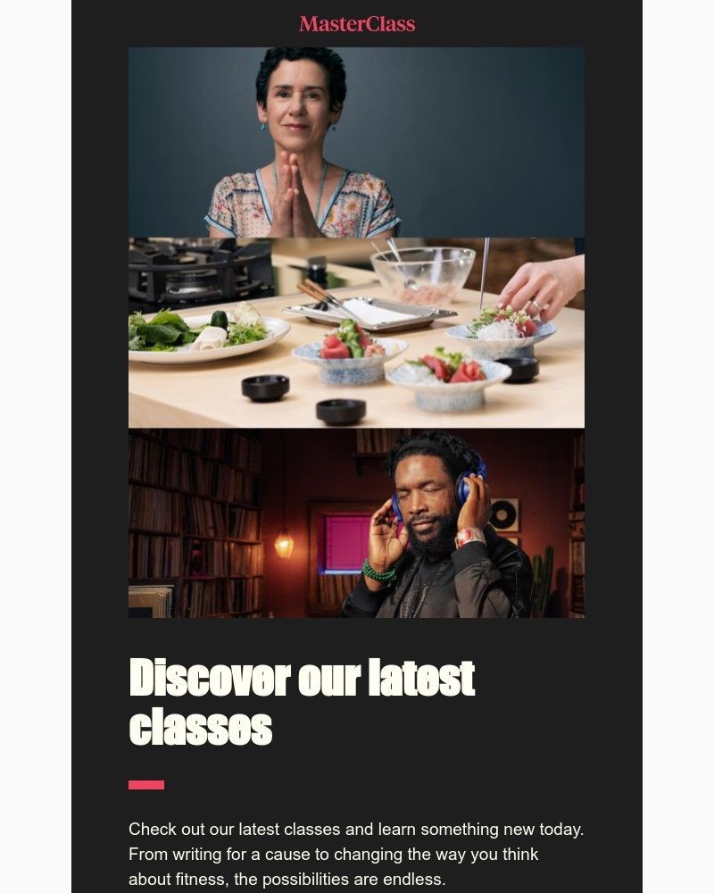  - Check out our latest classes