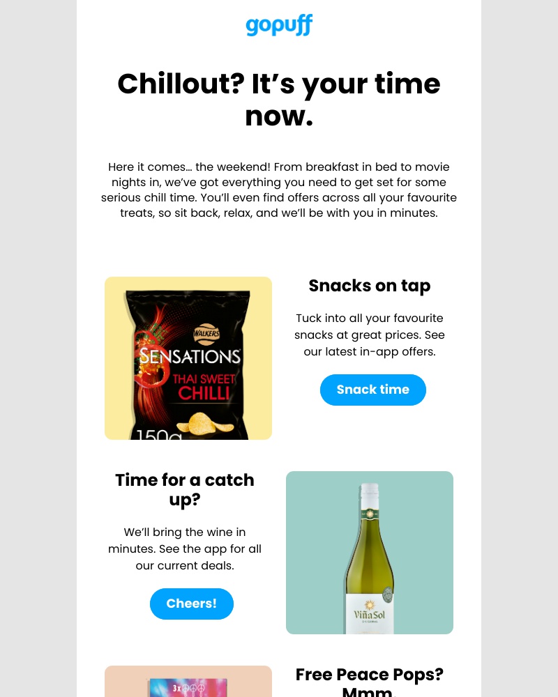 Gopuff - Chill-a-thon this weekend?