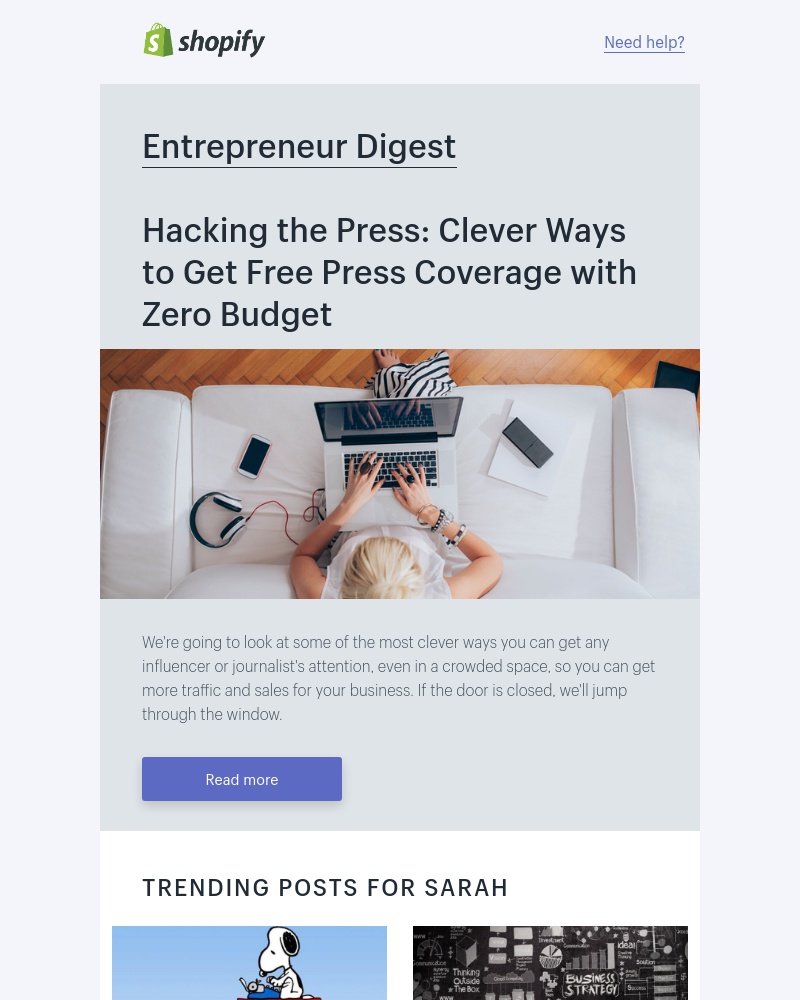 Shopify - Clever ways to hack the press for free coverage