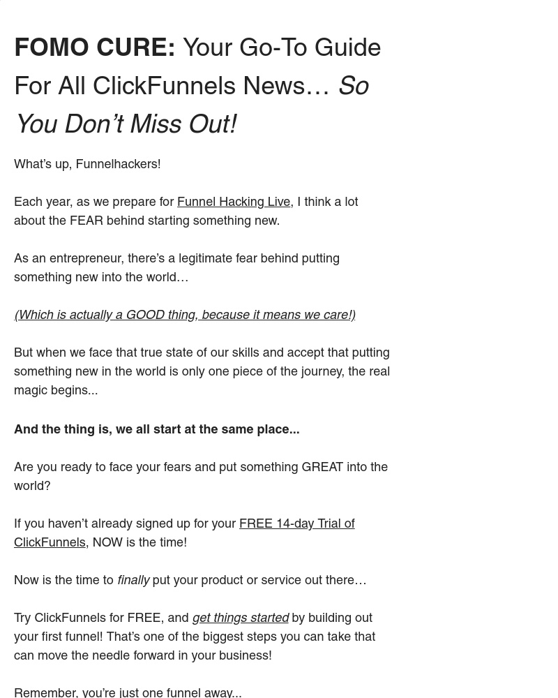 ClickFunnels - ClickFunnels Weekly Roundup (Your FOMO Cure...)