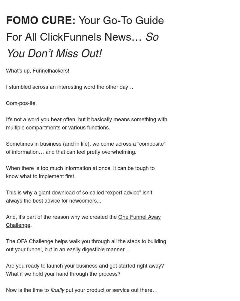 ClickFunnels - ClickFunnels Weekly Roundup (Your FOMO Cure...)