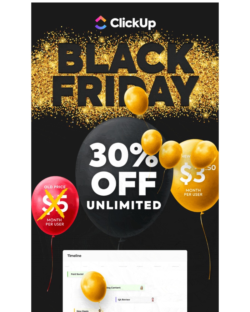 ClickUp - ClickUp's Black Friday starts today! ⏰