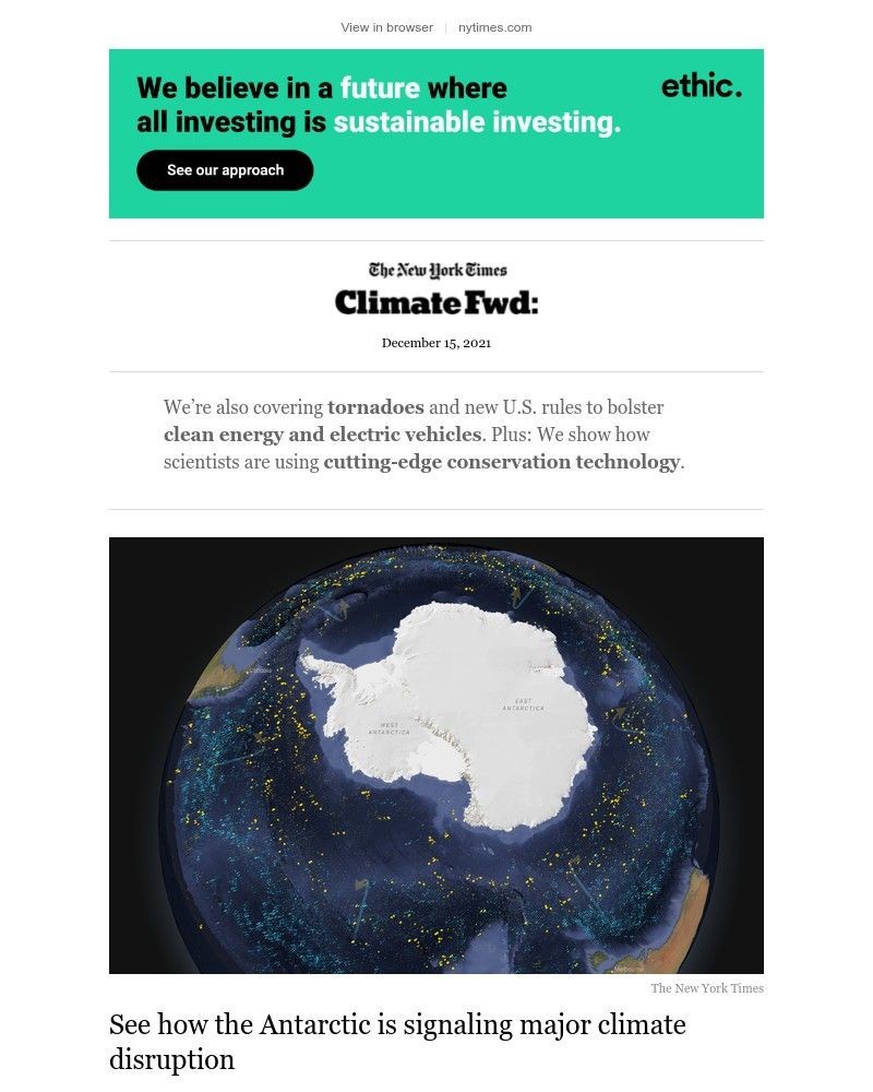 The New York Times - Climate Fwd: The Antarctic is signaling major climate disruption
