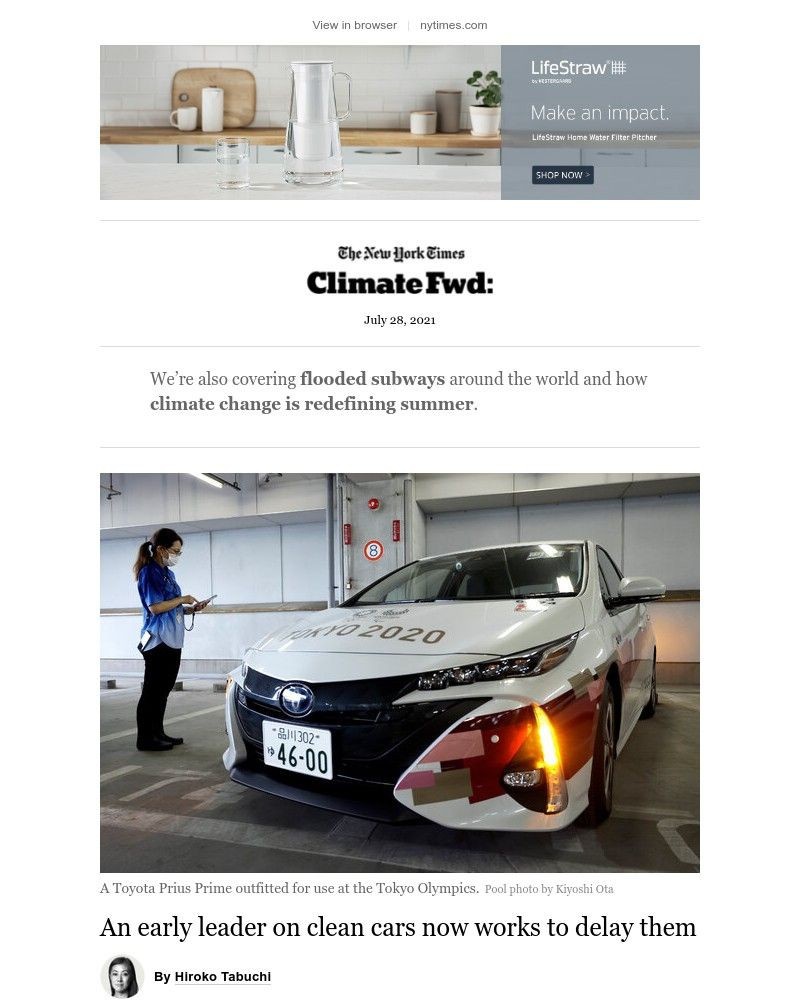 The New York Times - Climate Fwd: Toyota pushes back against electric cars