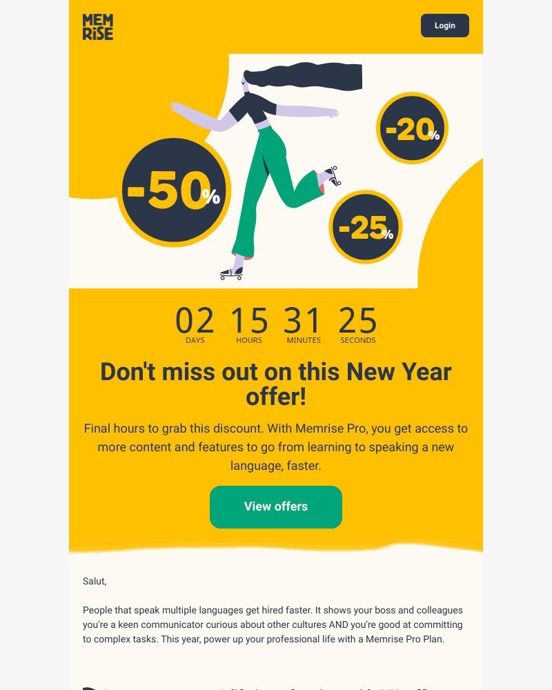 Memrise - ⏰ Clock's ticking on this New Year offer!