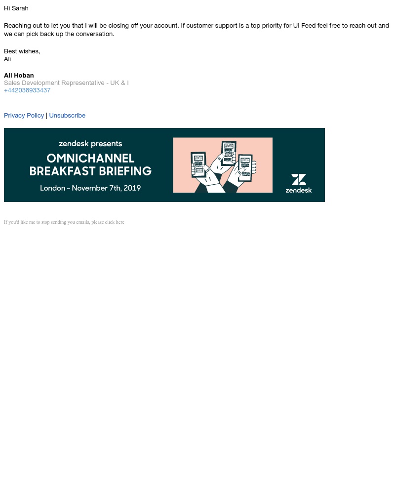 Zendesk - Closing off your account
