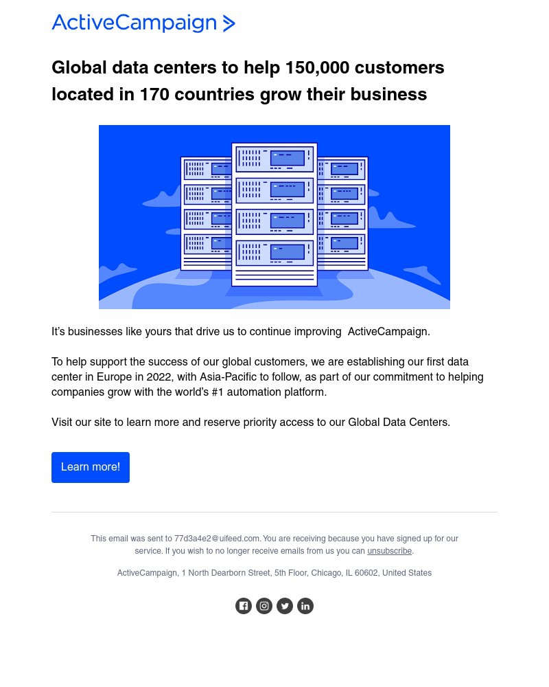  - Coming soon: ActiveCampaign global data centers