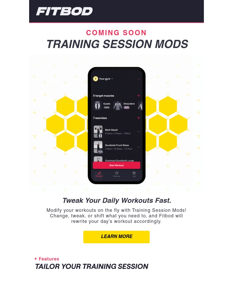 Fitbod - 🏋️Coming Soon: Training Session Mods!