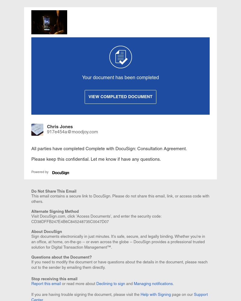  - Completed: Complete with DocuSign: Consultation Agreement