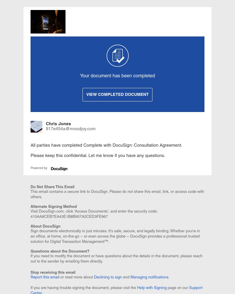  - Completed: Complete with DocuSign: Consultation Agreement