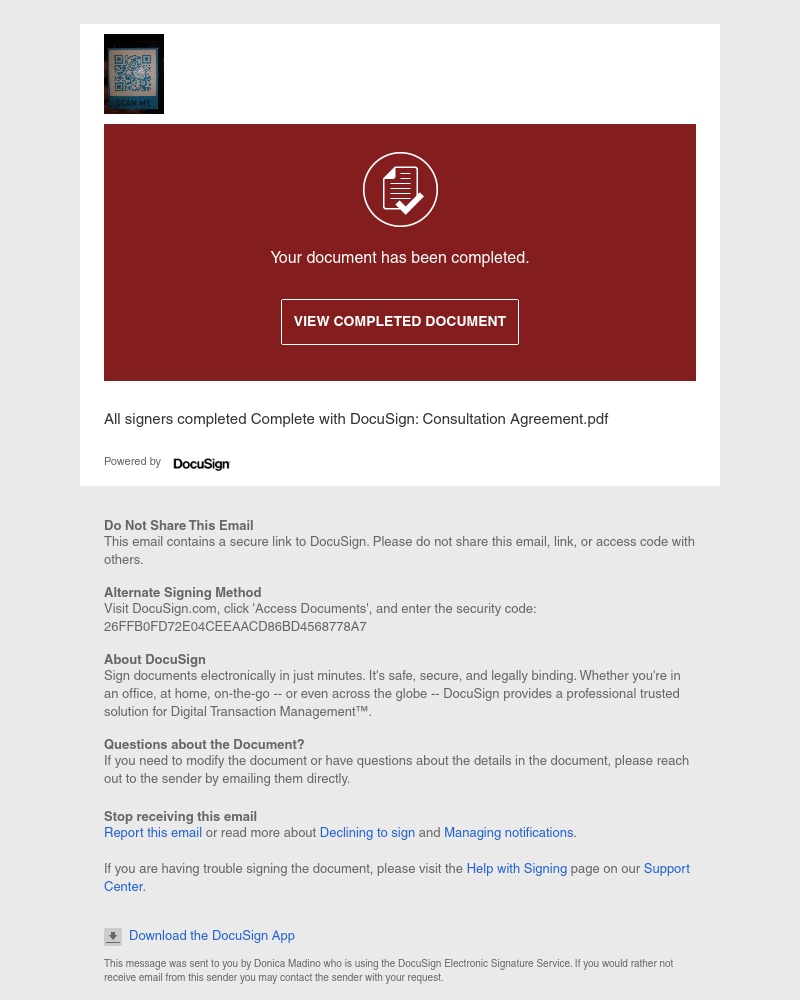  - Completed: Complete with DocuSign: Consultation Agreement.pdf