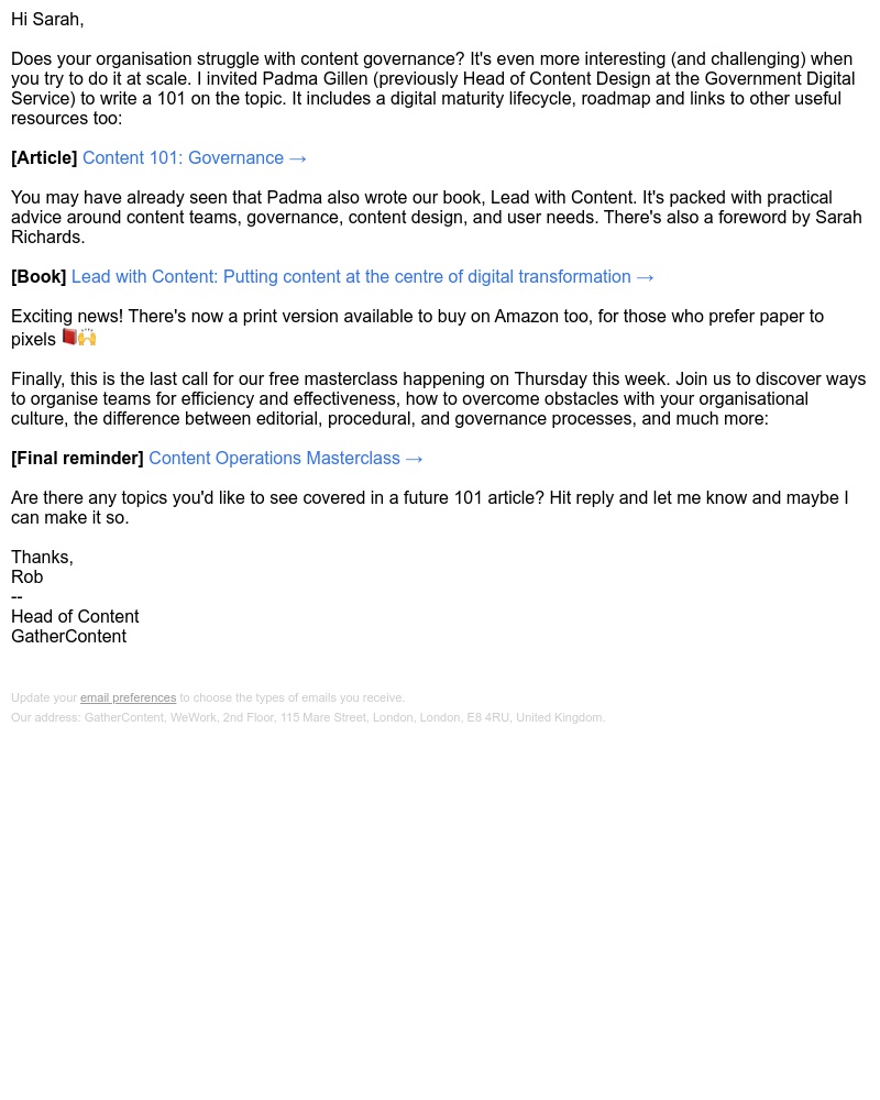 GatherContent - Content governance 101 [Plus a roadmap and resources]