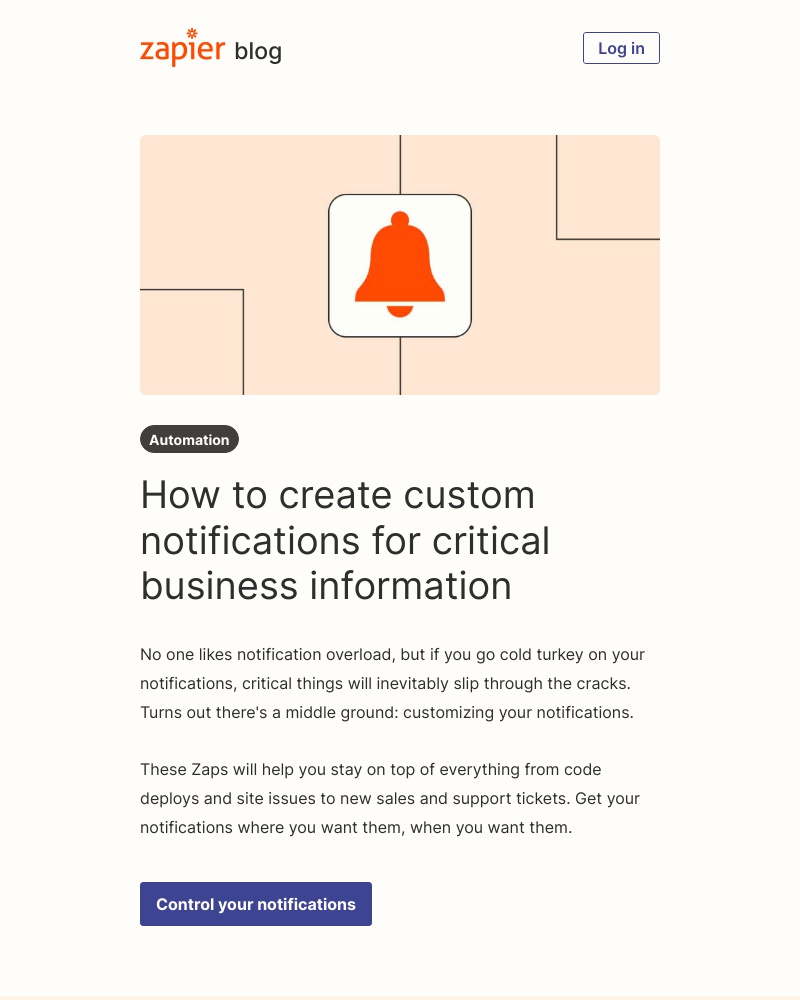 Zapier - Create custom notifications for critical information