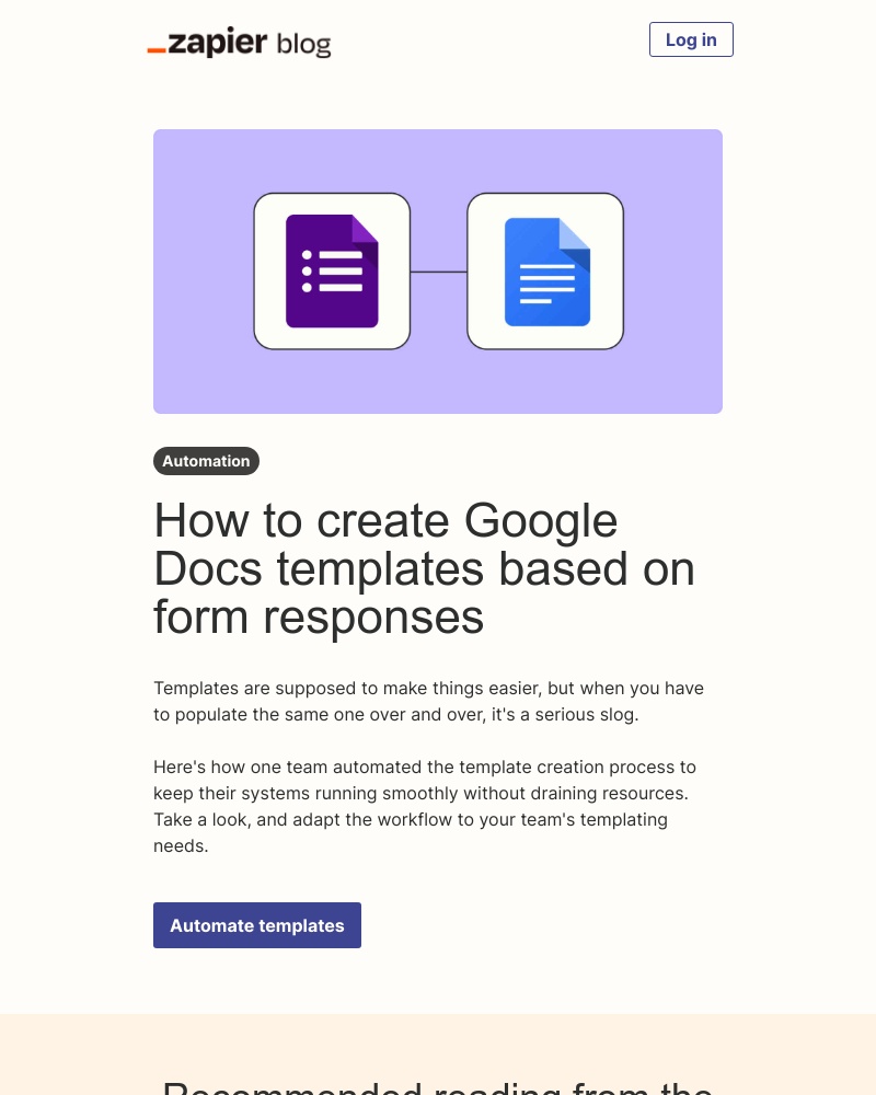 Zapier - Create document templates automatically
