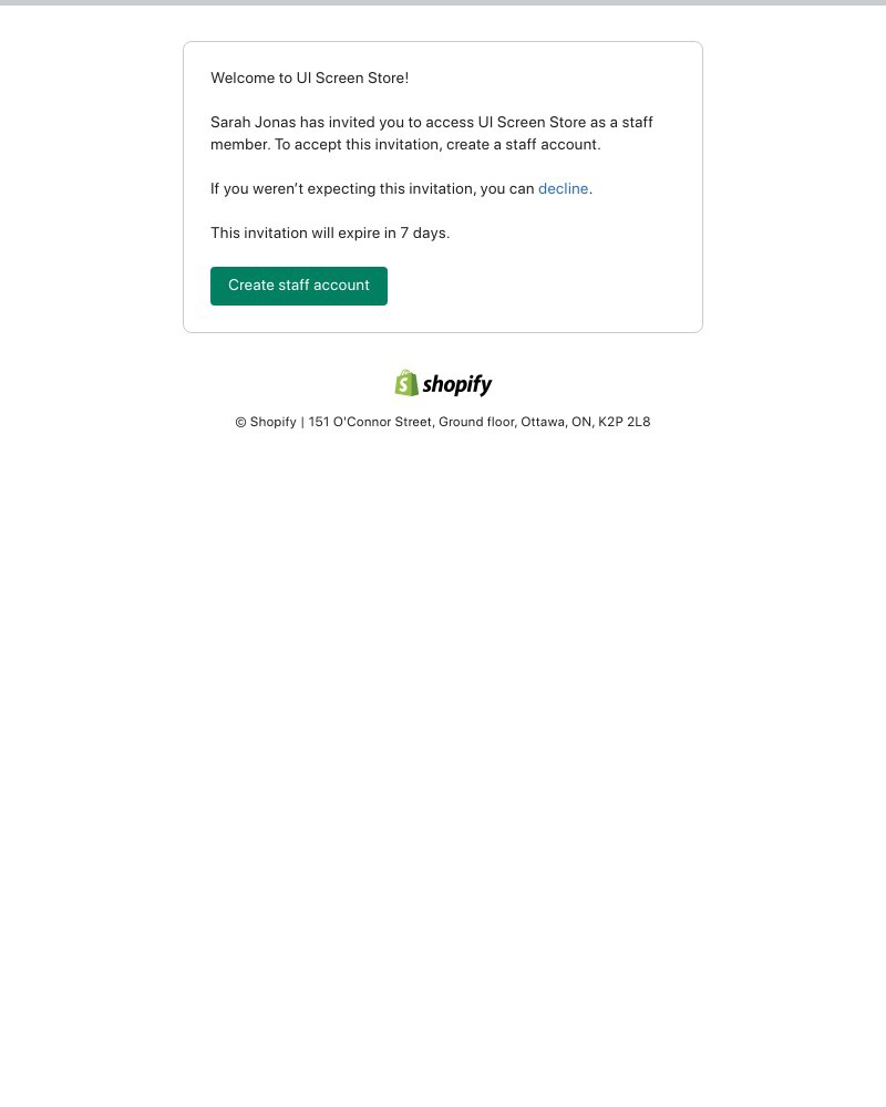 Accepting an invite on Shopify video screenshot
