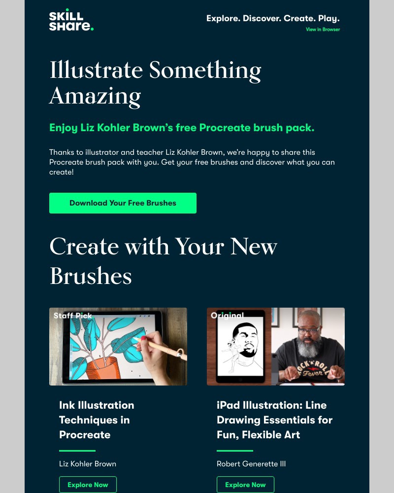 Skillshare - Create With This Free Procreate Brush Pack (On Us)