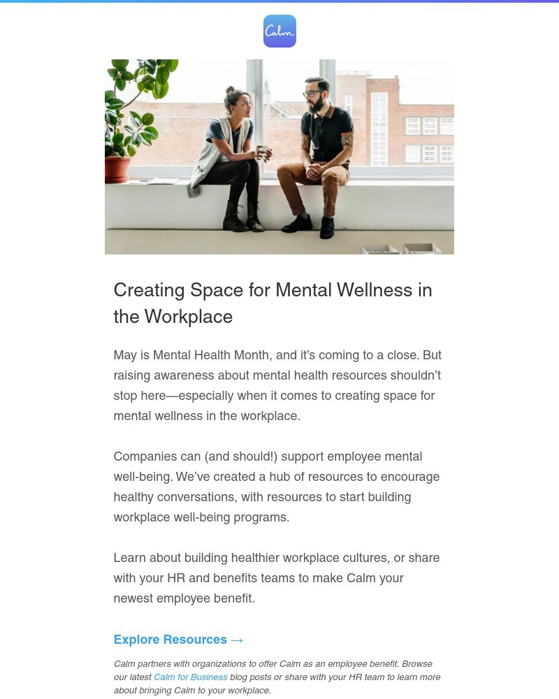 Calm - Creating space for mental wellness