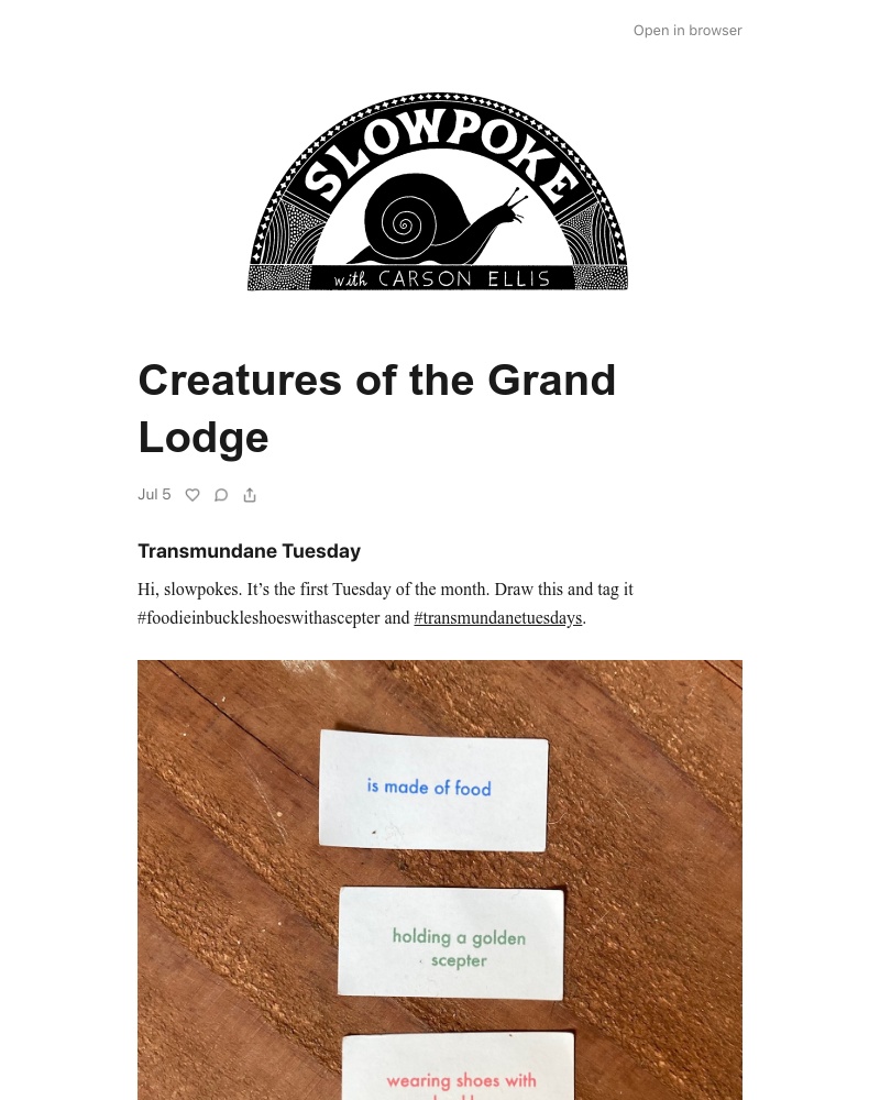 Substack - Creatures of the Grand Lodge