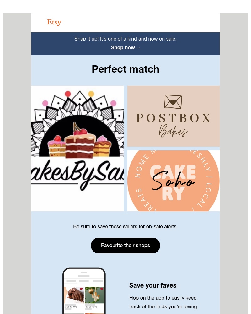 Etsy - Curated updates for you