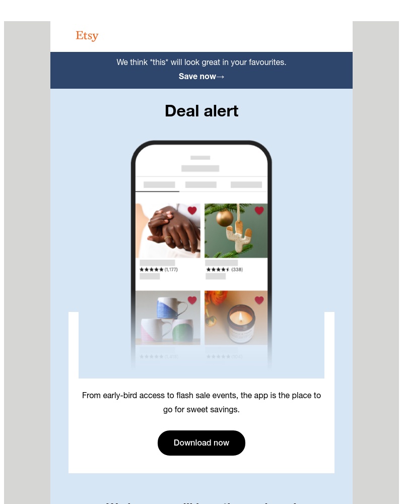 Etsy - Curated updates for you