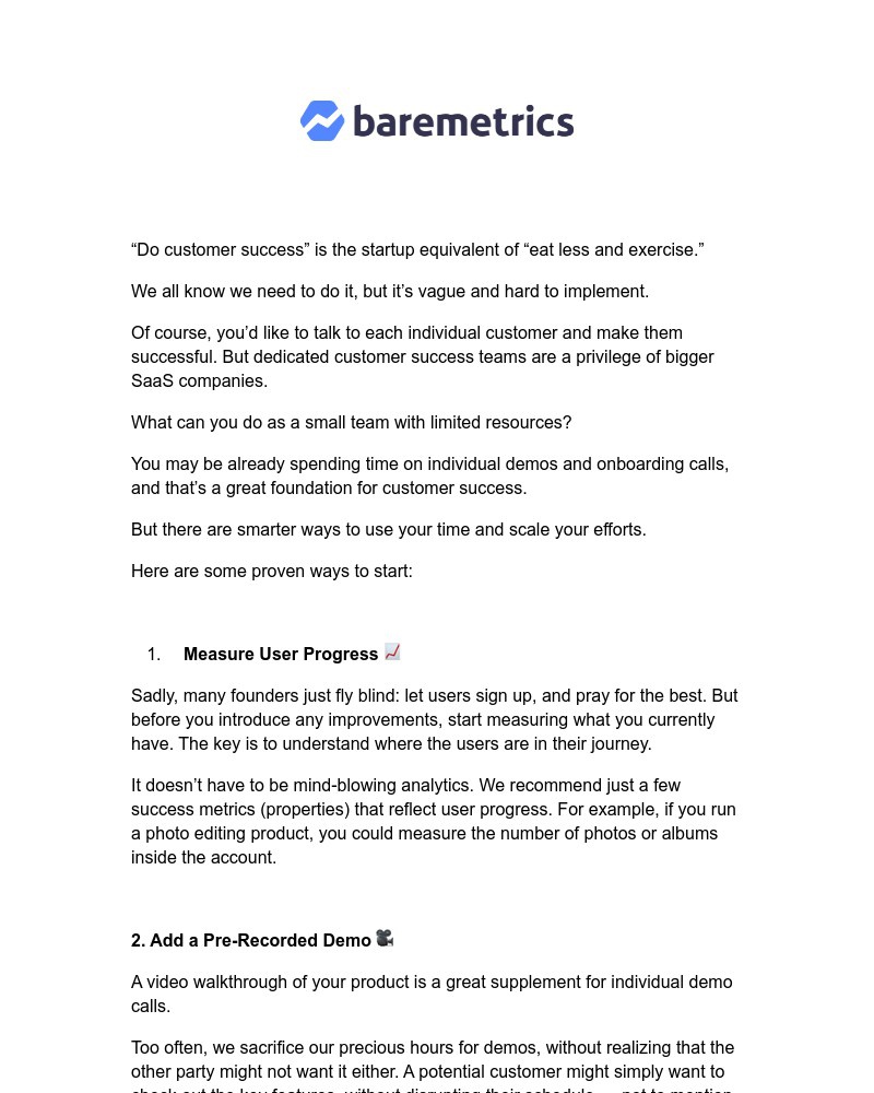 Onboarding on Baremetrics video screenshot