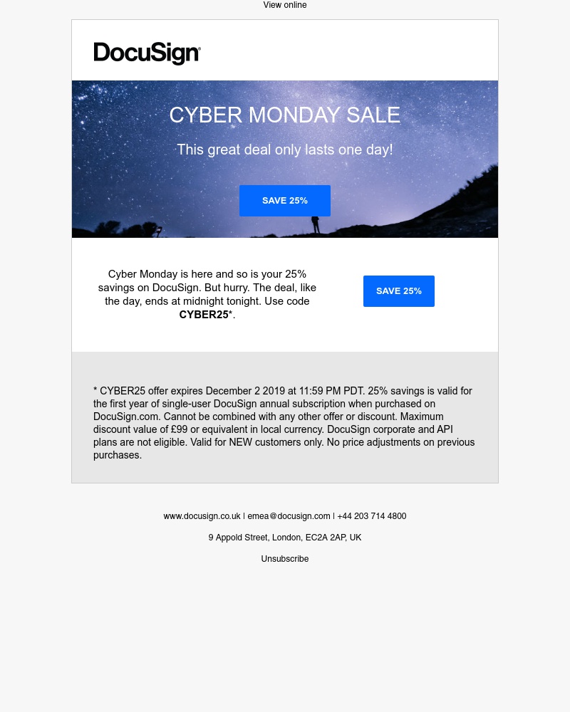 Docusign - CYBER MONDAY SALE | 25% off