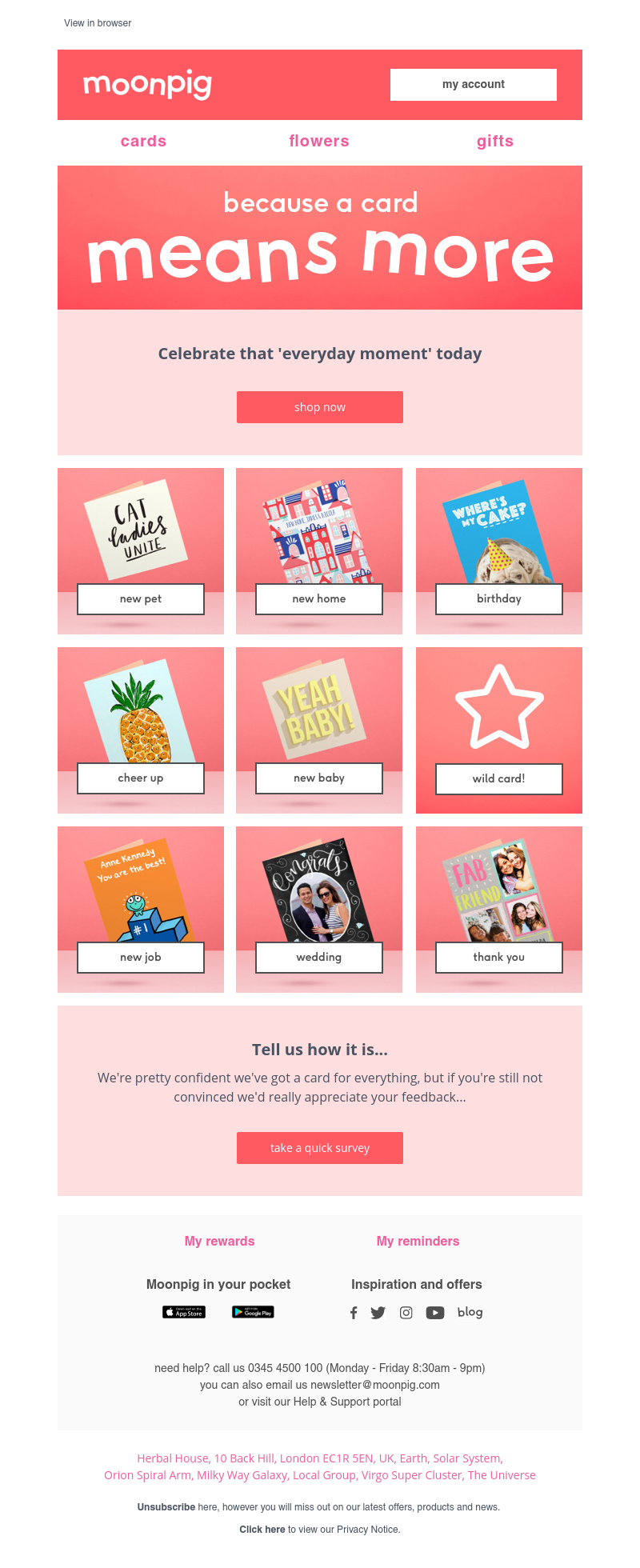Moonpig - A quick question from Moonpig