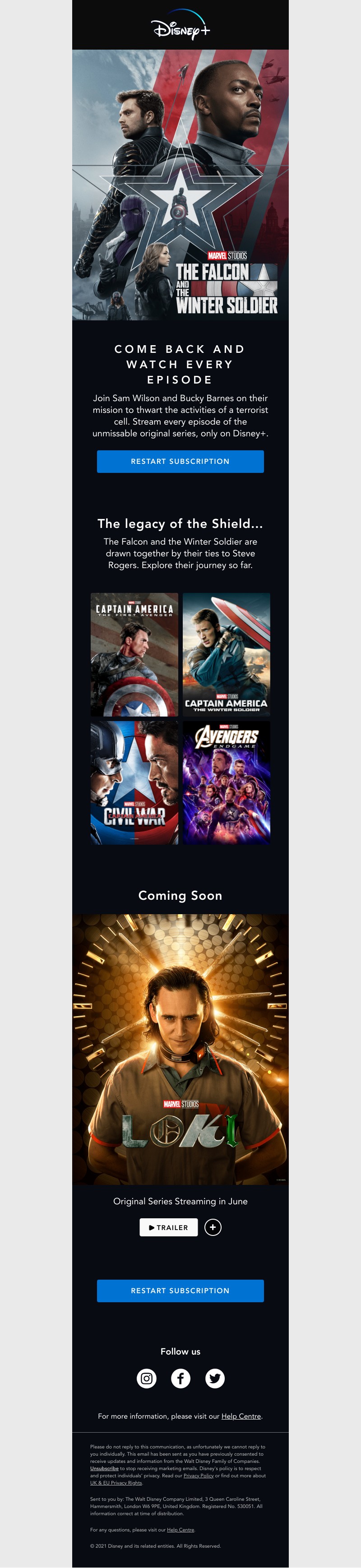 Disney+ - Team up with The Falcon and the Winter Soldier
