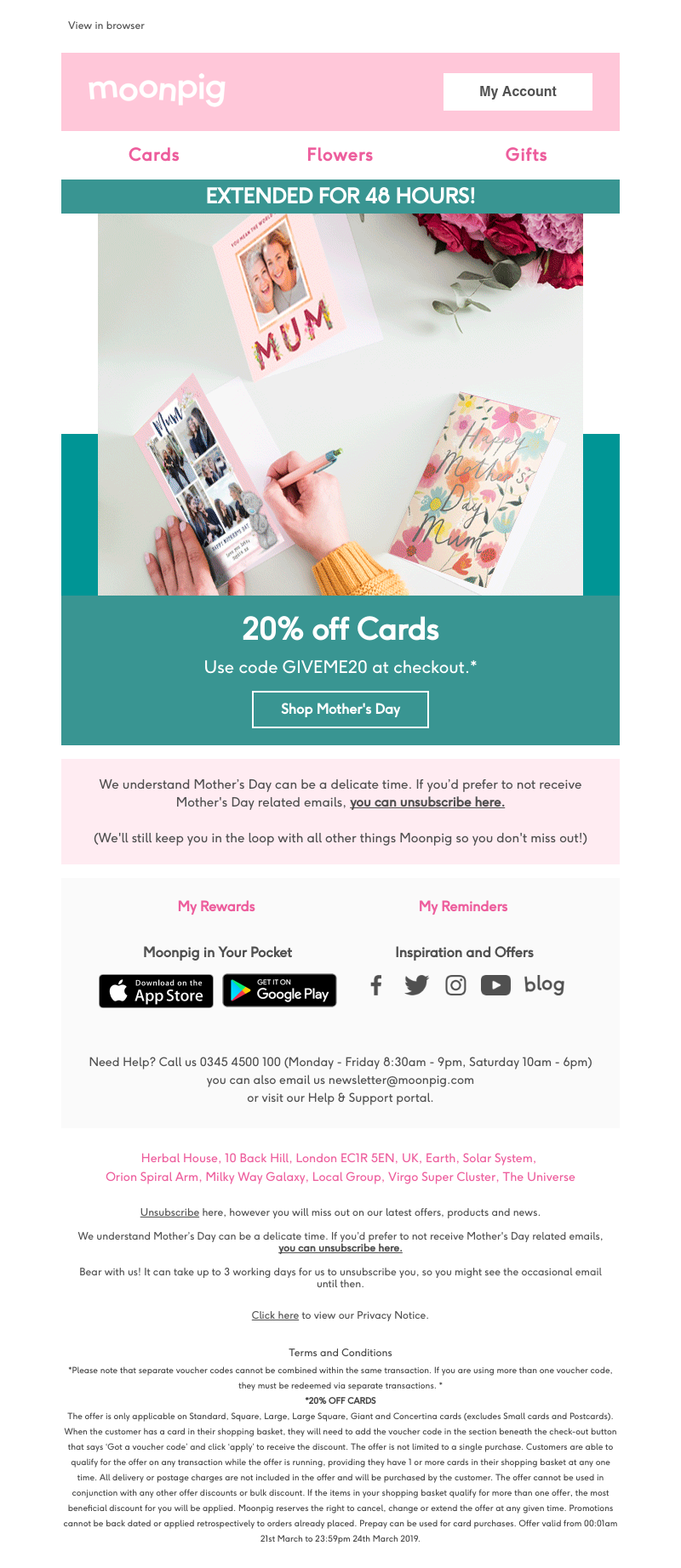 Moonpig - 20% off cards ALL WEEKEND!