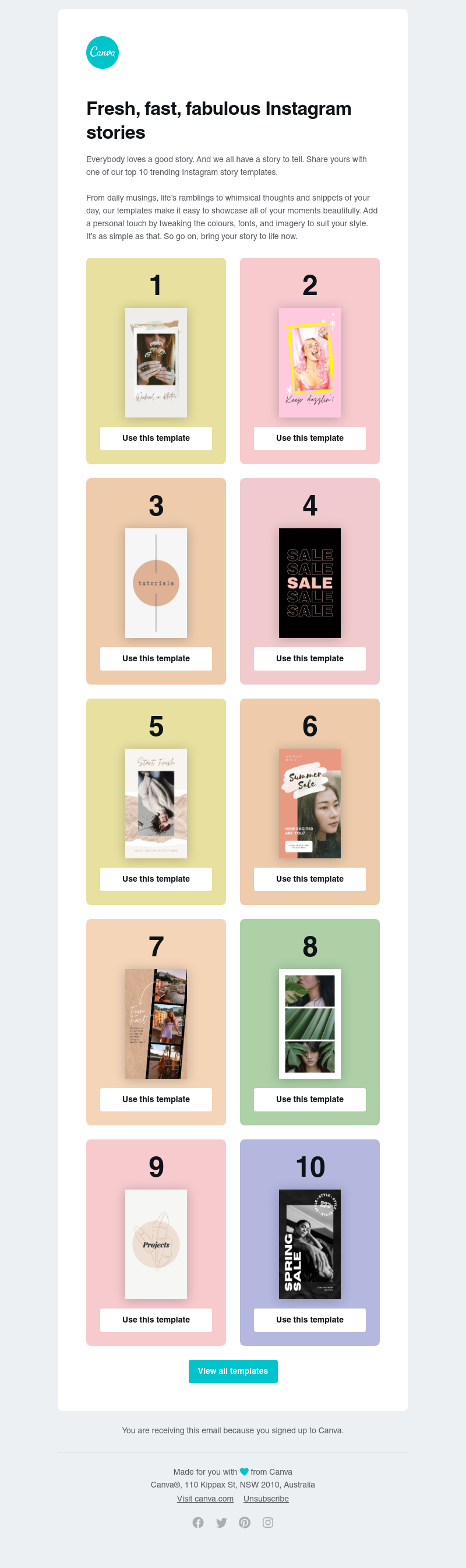 Canva -      Discover UK’s Top 10 Instagram story templates