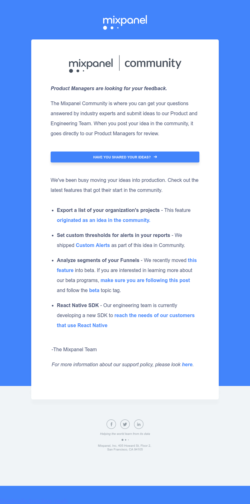 Mixpanel - Share Your Ideas with Mixpanel Product Managers