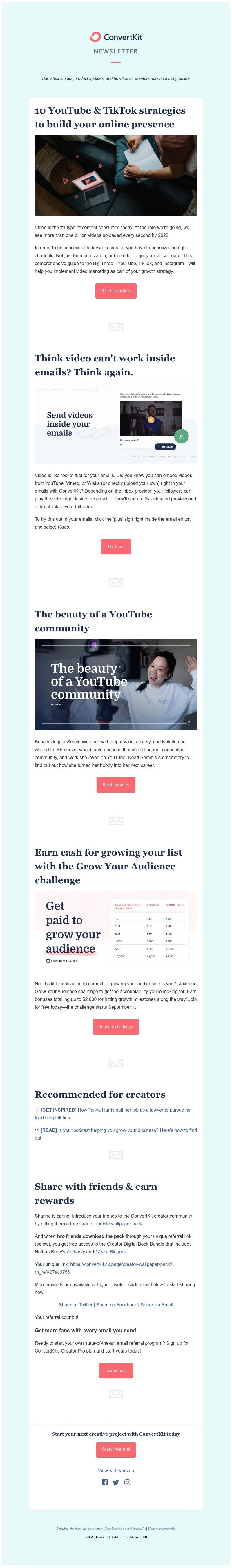 ConvertKit - 10 YouTube & TikTok strategies to build your online presence