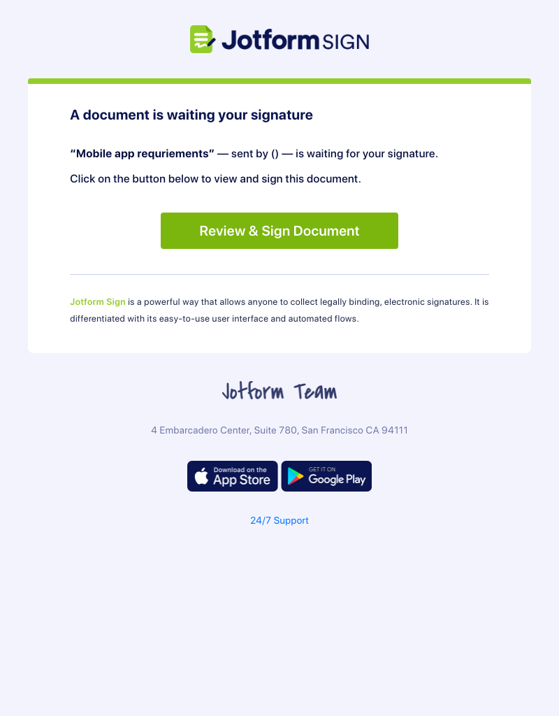  - Reminder: A document is awating your signature