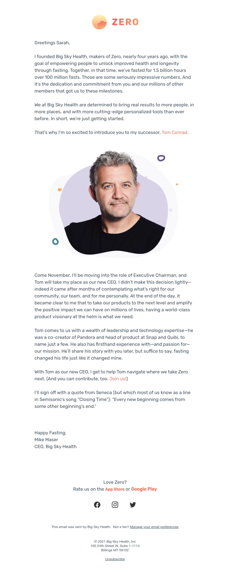 Zero - Introducing Tom Conrad, Zero’s next CEO