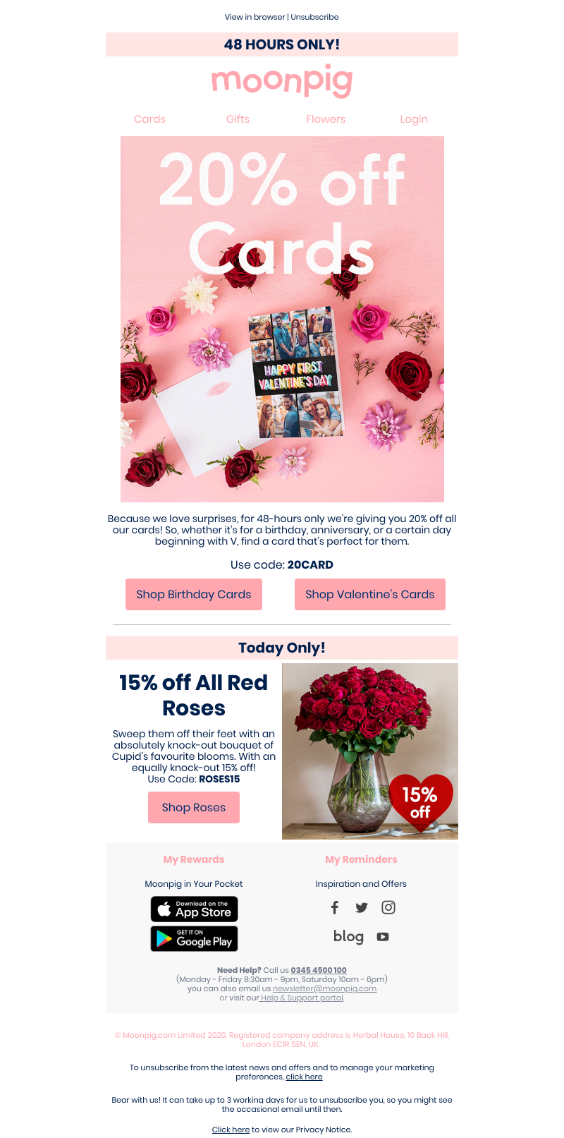 Moonpig - EXCLUSIVE 20% off cards (it's a win-win!) 💌