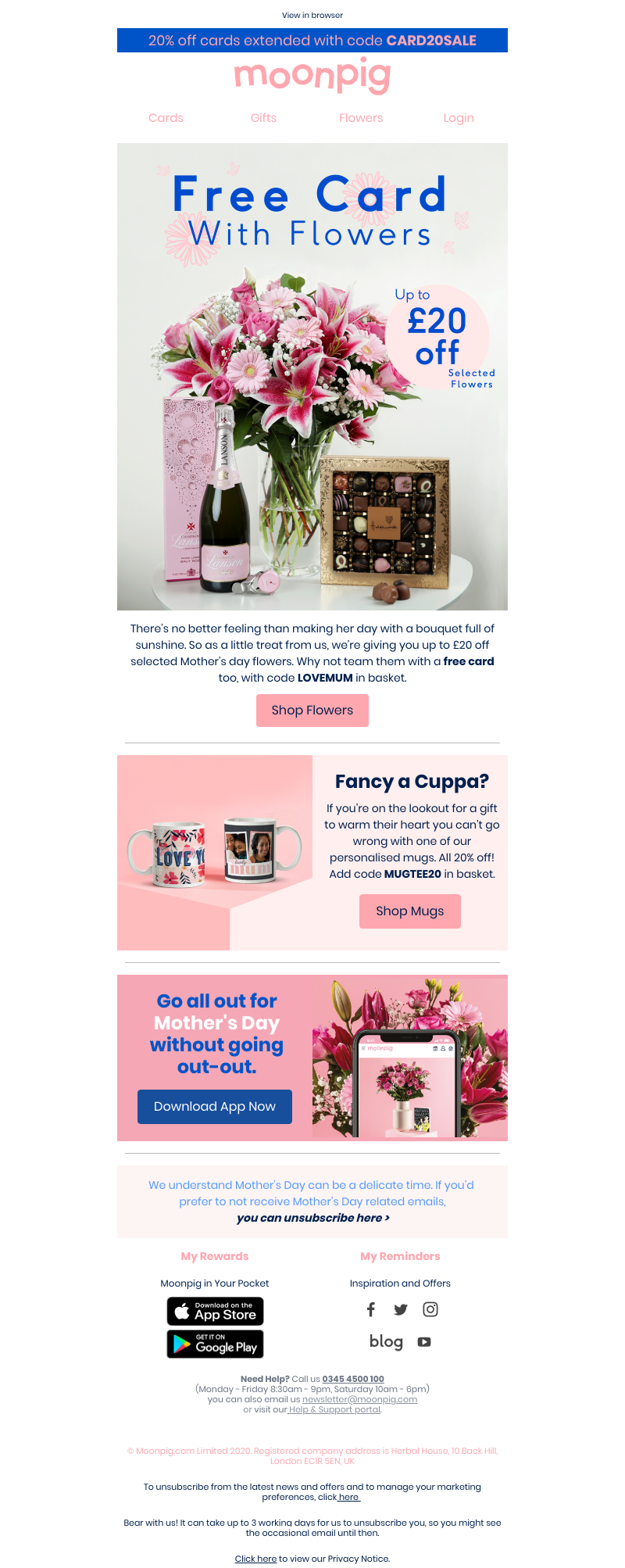 Moonpig - 🌺🌸 Up to £20 off flowers 💐🌼