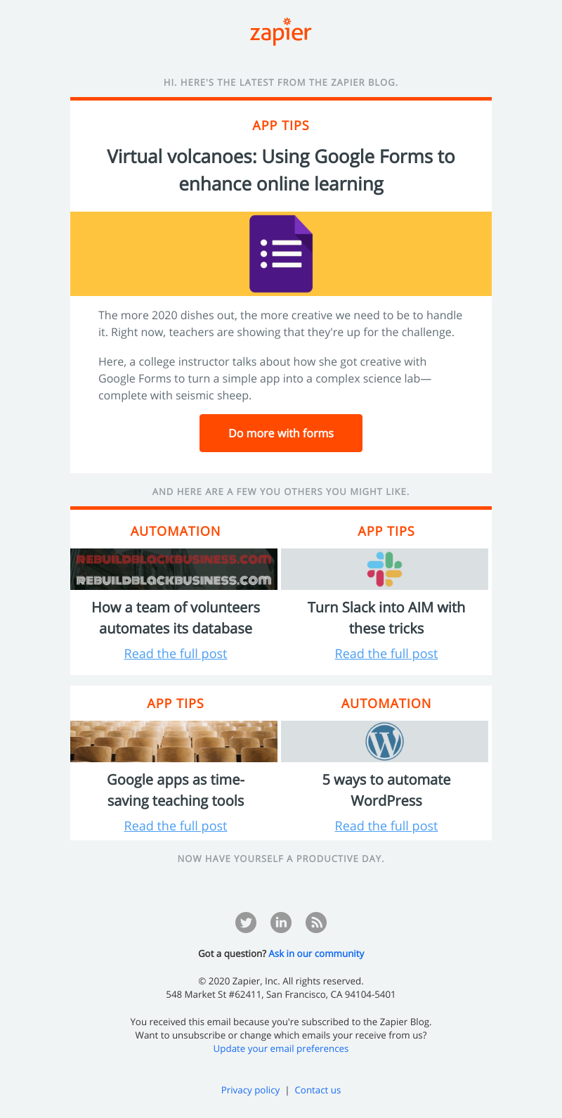 Zapier - Using Google Forms to enhance online learning