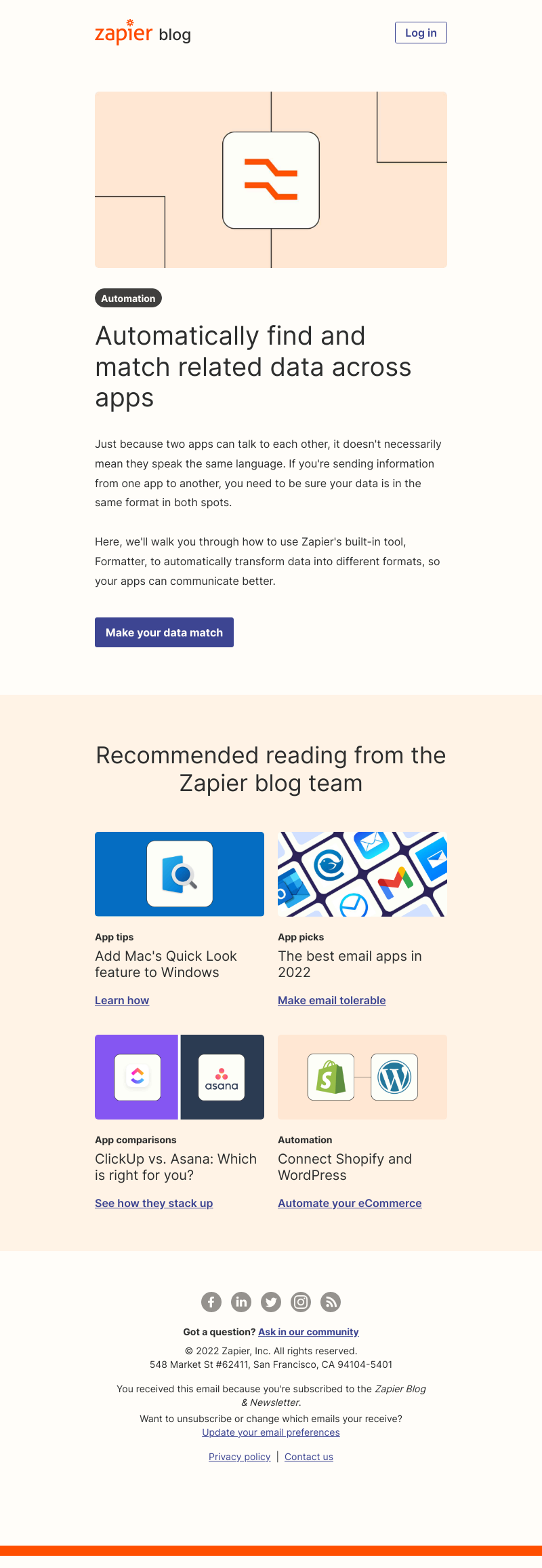 Zapier - Find and match related data across apps