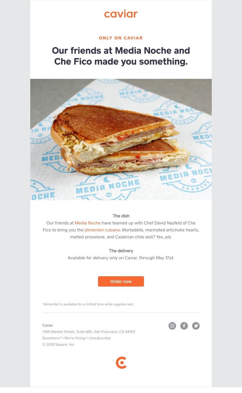  - A new cubano from Media Noche and Che Fico, only on Caviar