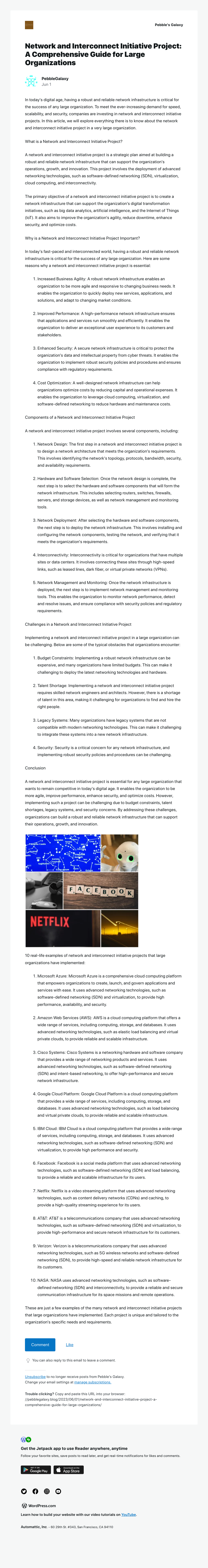 WordPress - [New post] Network and Interconnect Initiative Project: A Comprehensive Guide for Large Organizations