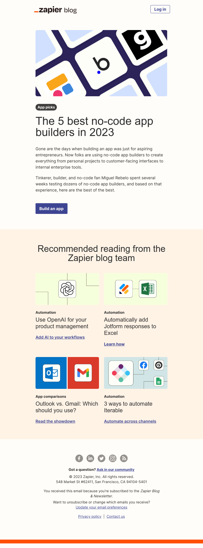 Zapier - The best no-code app builders in 2023