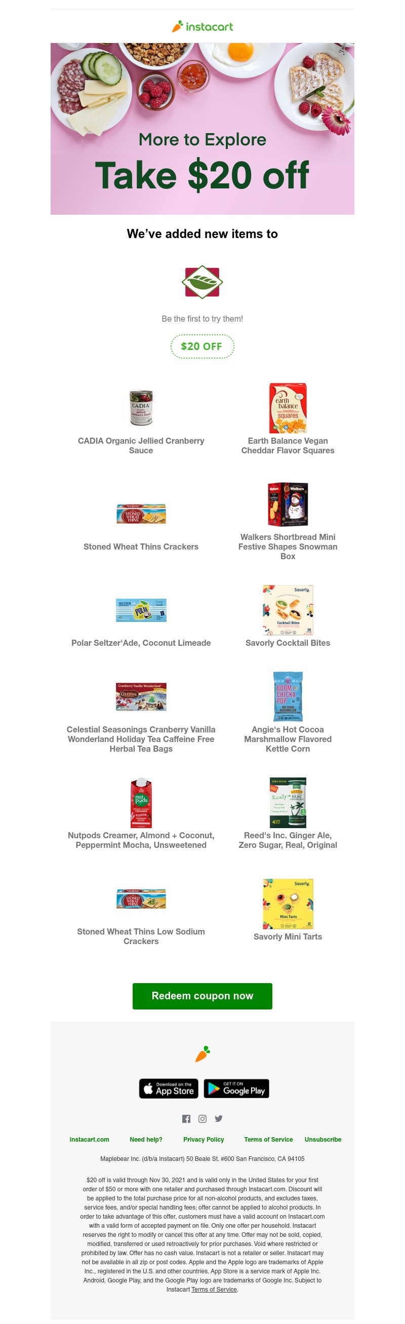 Instacart - What's new at New Leaf Community Markets by Instacart? Discover new items with $20 off your order.