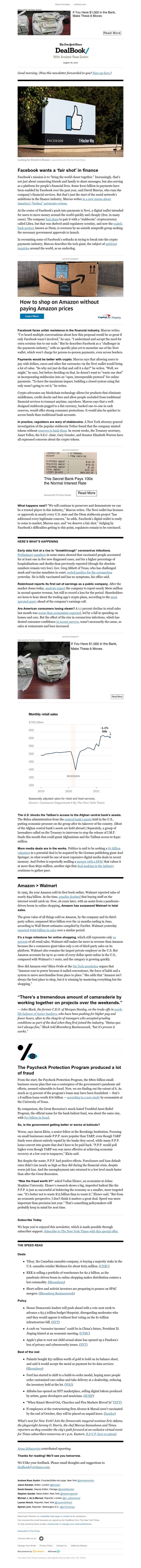 The New York Times - DealBook: Facebook plays the underdog